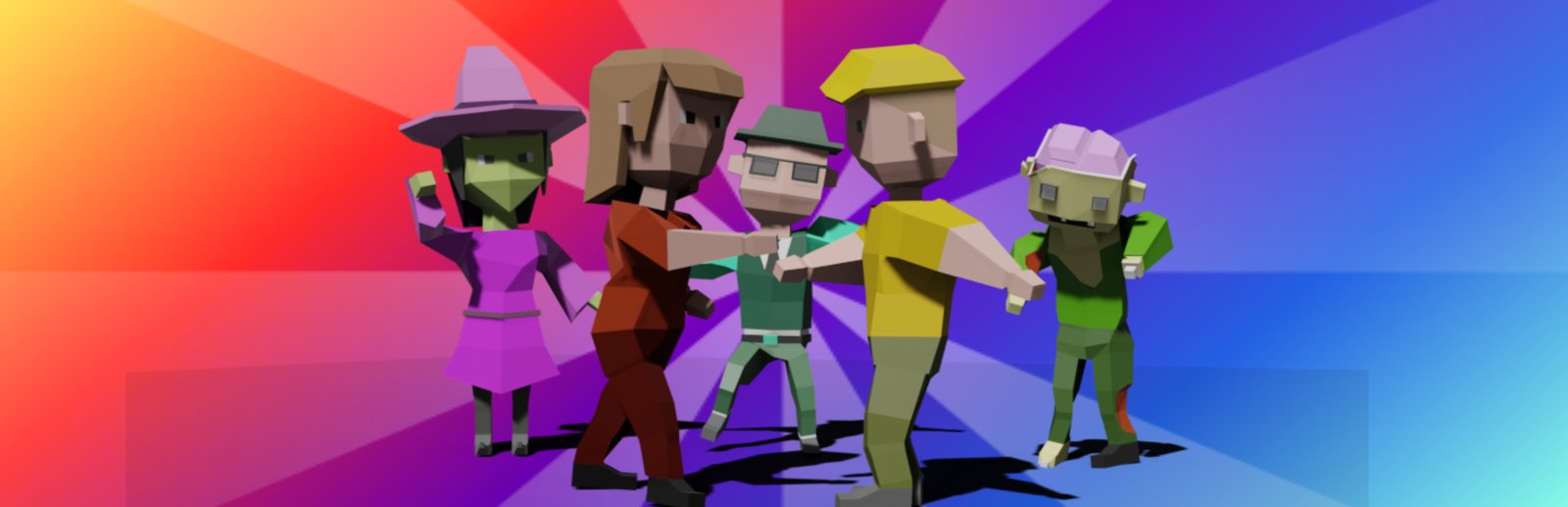 Gravel Gang key art: low-poly characters