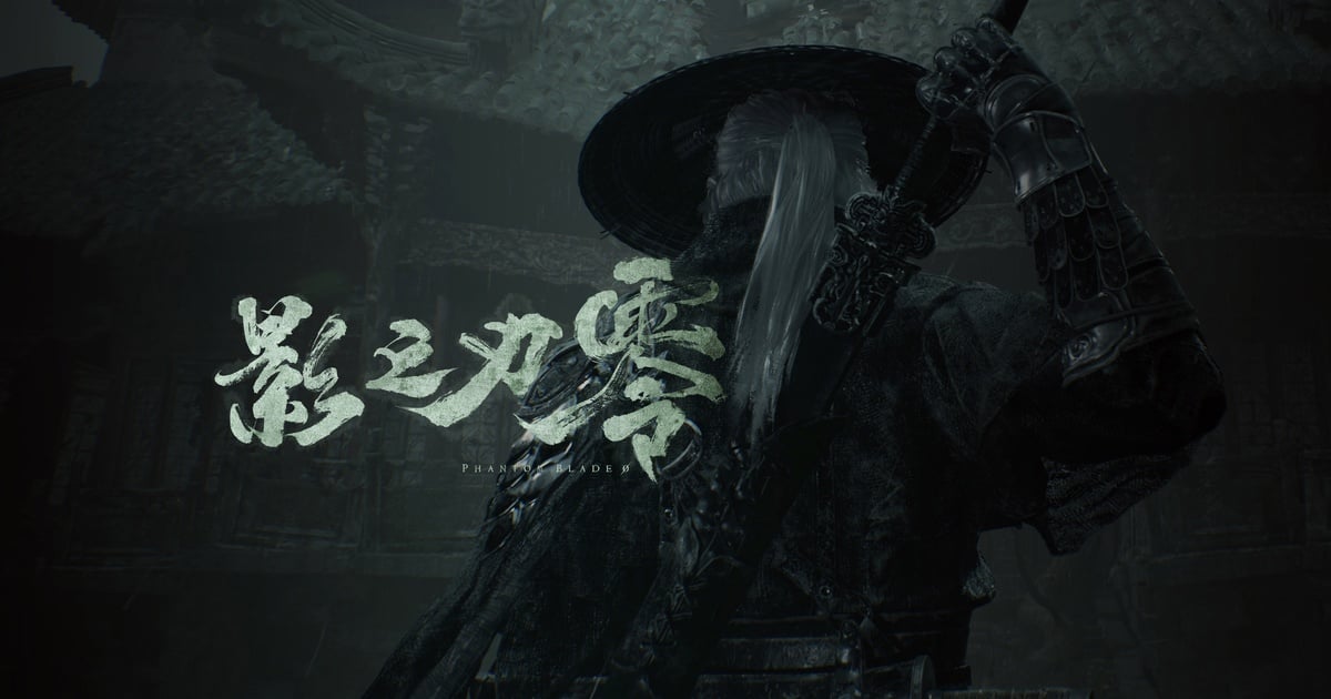 Phantom Blade Zero key art: a swordsman in a wide straw hat with a white ponytail, seen from behind, beside the game's Chinese calligraphy logo.